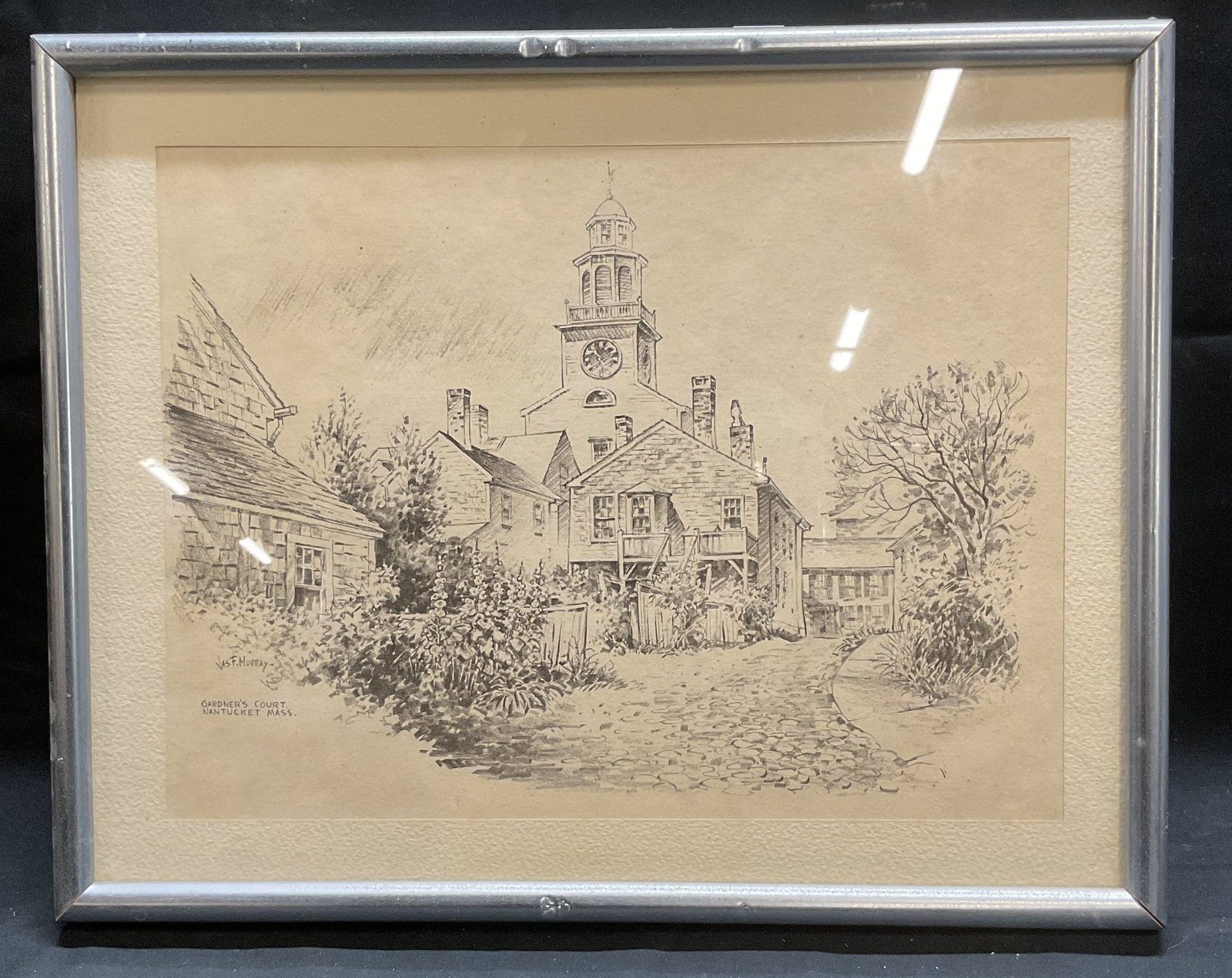 Jas F Murray Gardeners Court Lithograph Sketch (1 of 6)