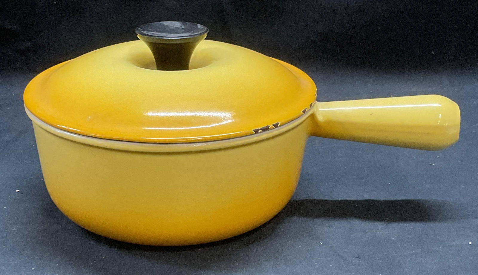 Vtg Le Creuset Yellow Cast Iron Saucepan (1 of 6)