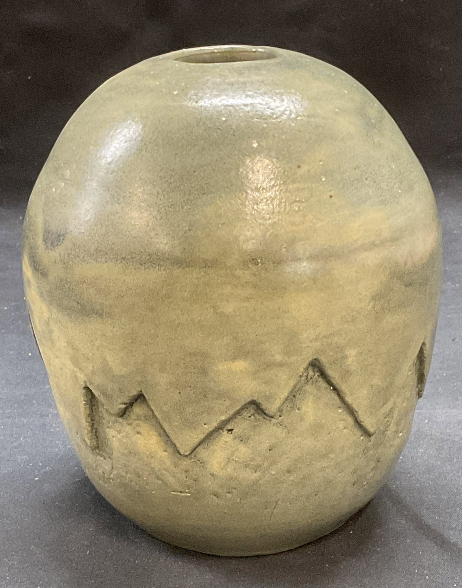 Signed C Kitchen Green Ceramic Vase (1 of 6)