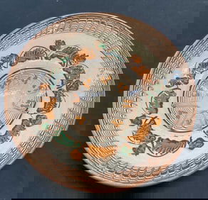 Vintage Signed Handmade Ceramic Wall Plate