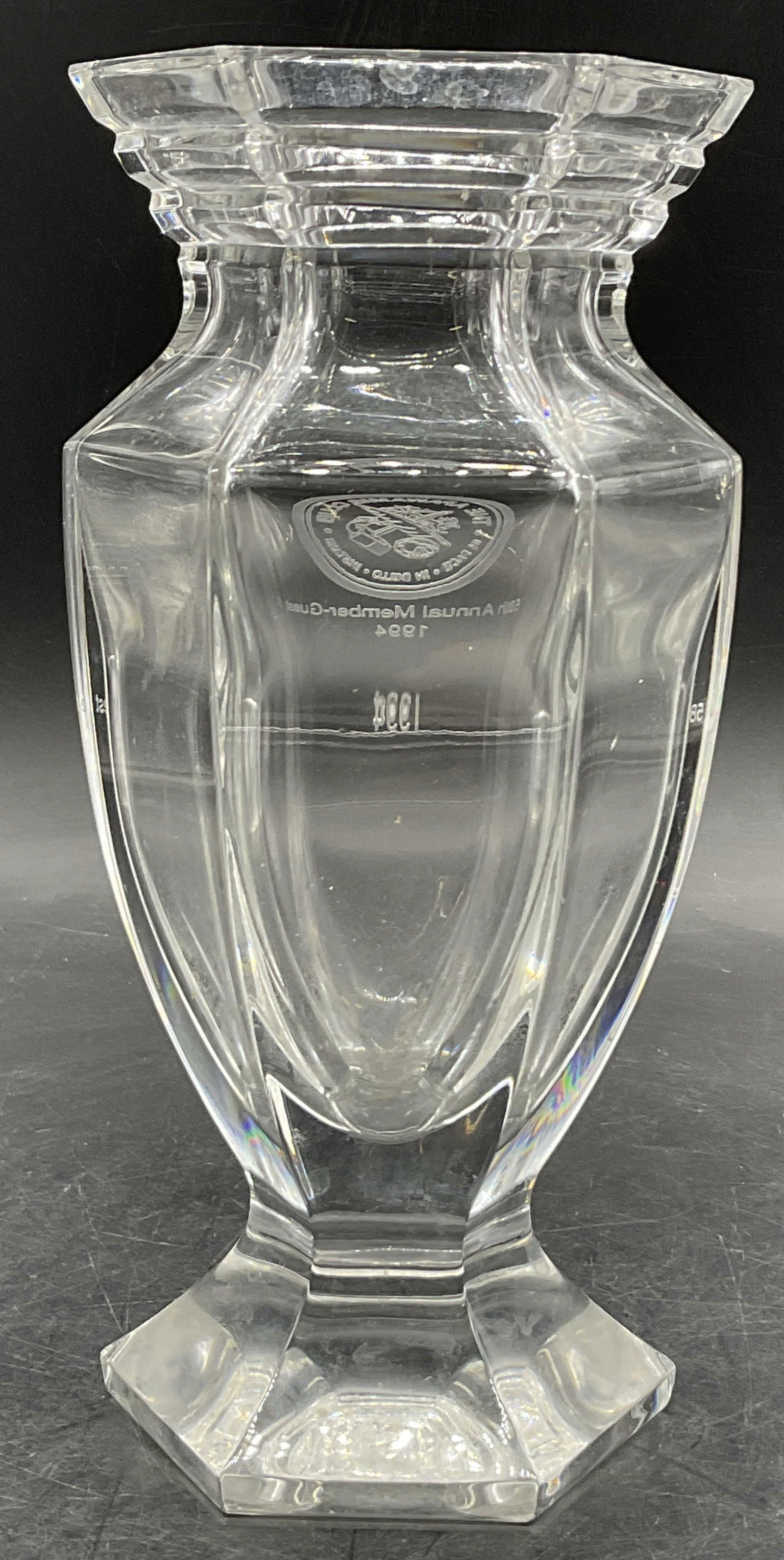 WATERFORD Signed Engraved Crystal Vase (1 of 9)