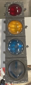 Vintage Red, Yellow, Blue Traffic Light 40.5 In Ht