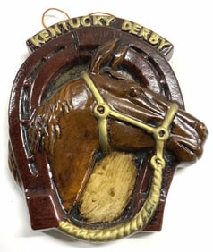 KENTUCKY DERBY Vntg Plaster Wall Hanging