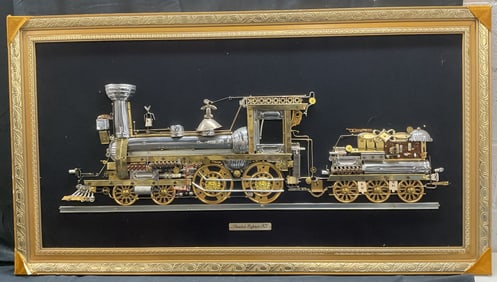 Prairie Express 1871 Steam Engine Metal Folk Art