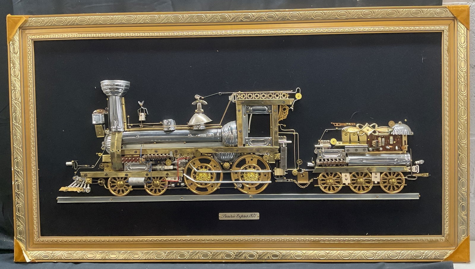 Prairie Express 1871 Steam Engine Metal Folk Art (1 of 7)
