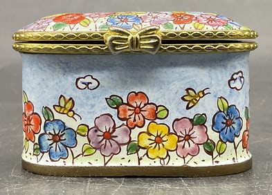 EMPRESS ARTS USA Floral Motif Enamel Trinket Box