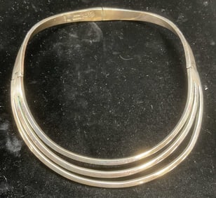 JRZ Sterling Silver Collar Necklace, Mexico 3+Ozt