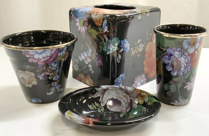 MACKENZIE CHILDS 4 Enameled Set Of Vessels