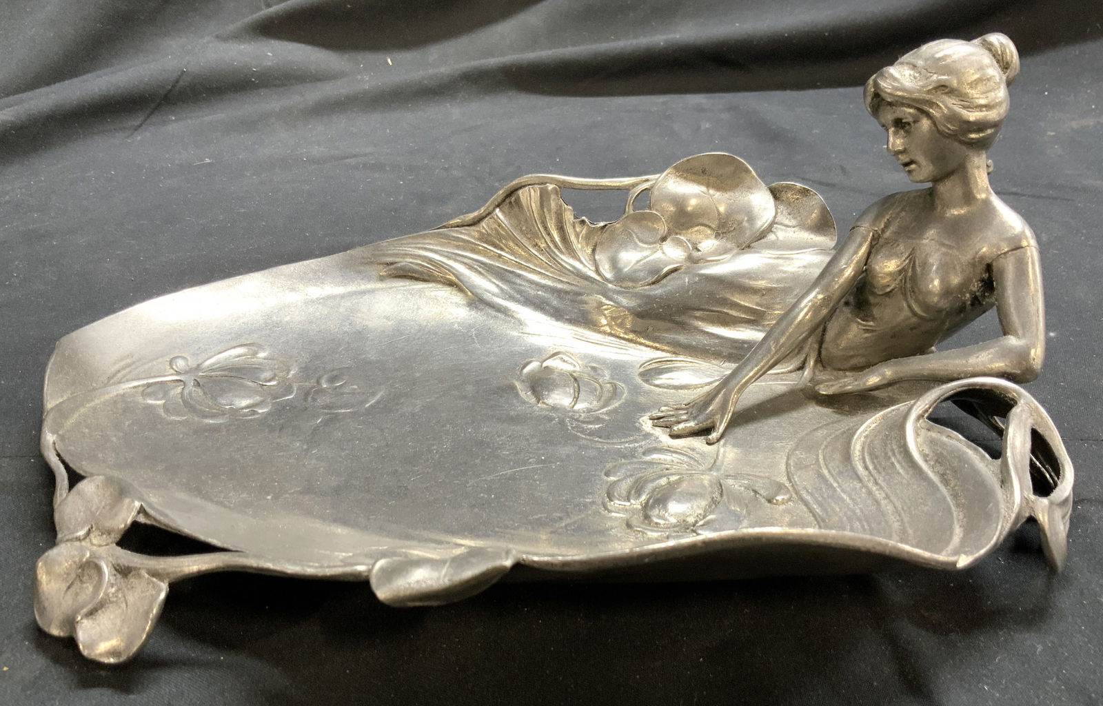 WMF Art Nouveau Pewter Tray W Female Figure (1 of 8)
