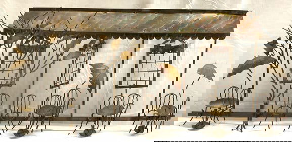 Curtis Jere Style Bistro Scene Metal Wall Art 31in