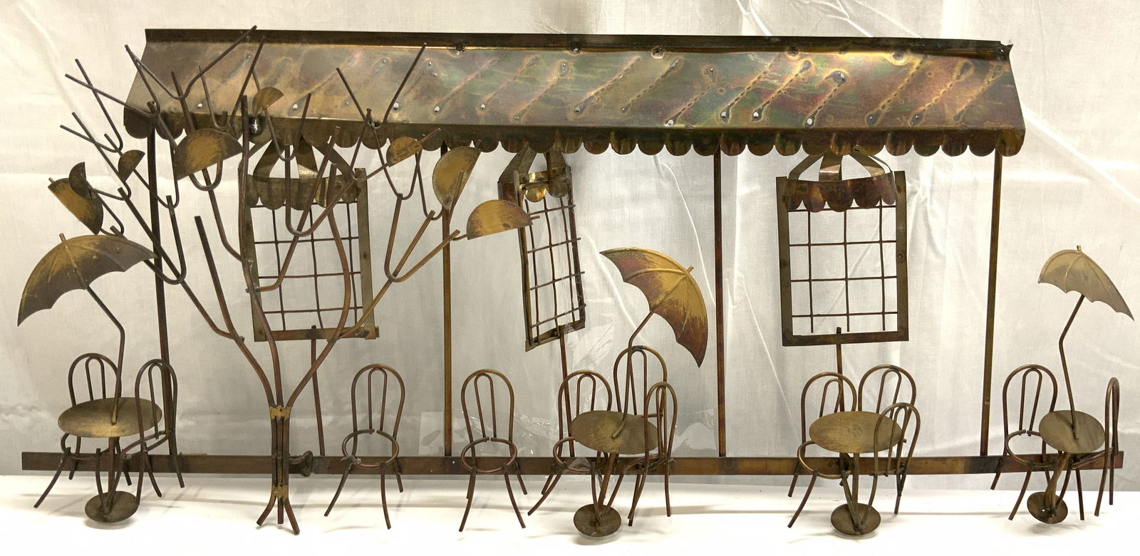 Curtis Jere Style Bistro Scene Metal Wall Art 31in (1 of 8)