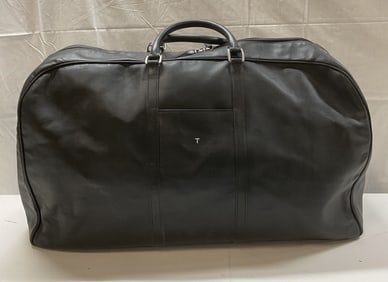 T Anthony Black Leather Luggage Bag, Italy
