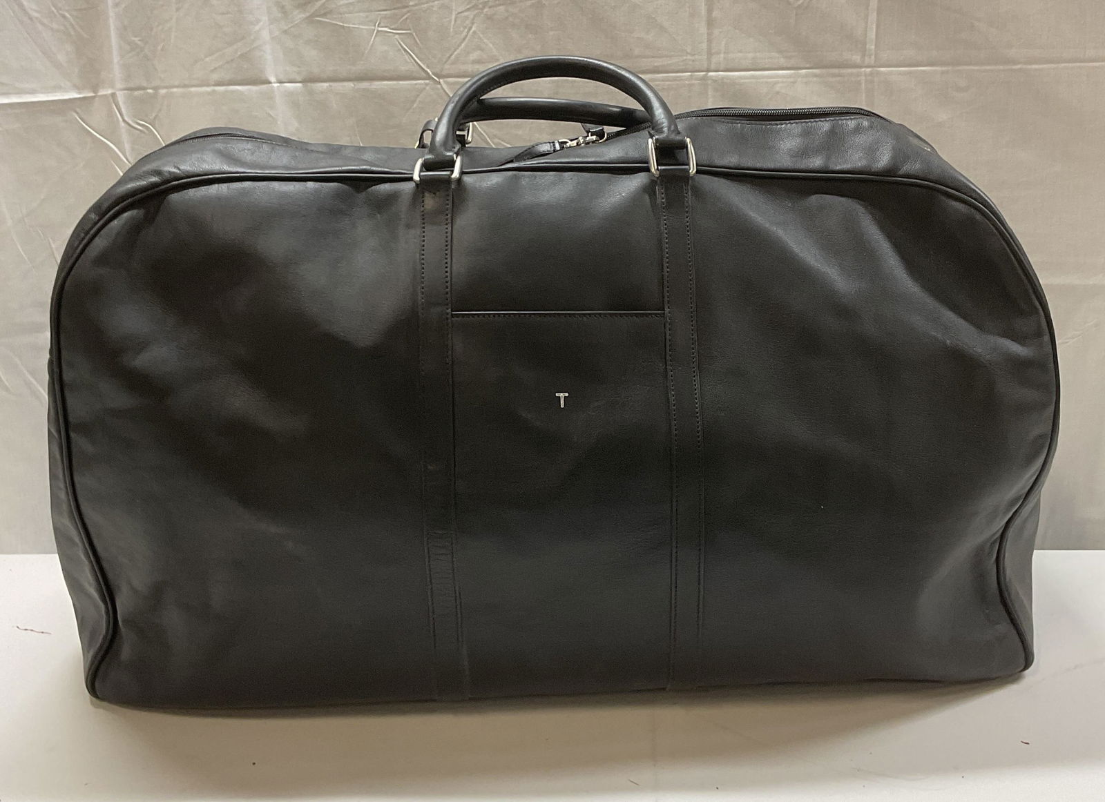 T Anthony Black Leather Luggage Bag, Italy (1 of 9)