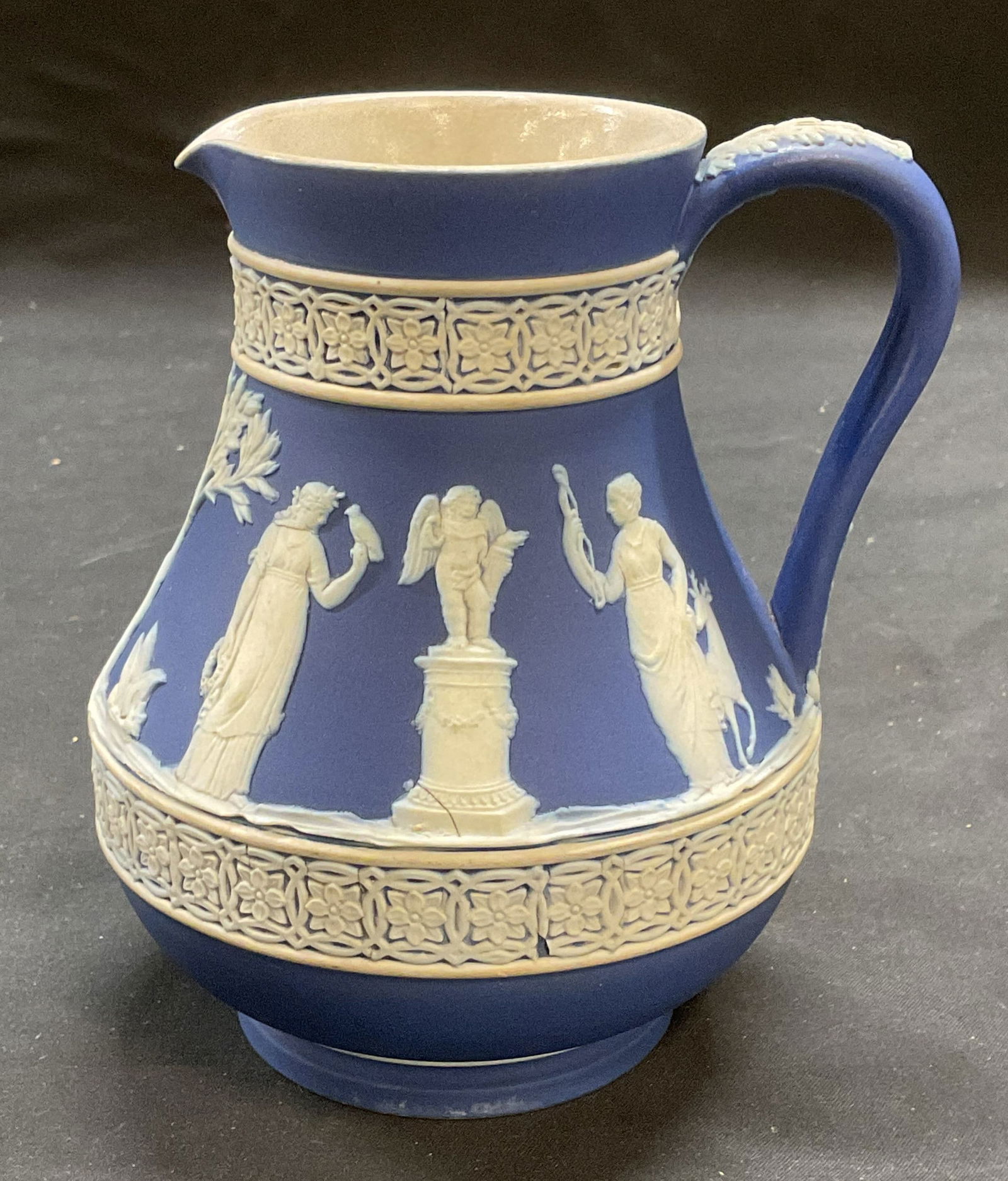 Wedgwood Blue Jasperware Pitcher, England (1 of 6)