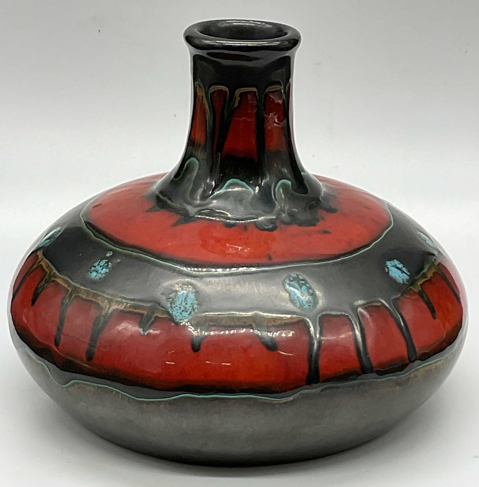 Artist Signed Handmade Glazed Pottery Vase (1 of 8)