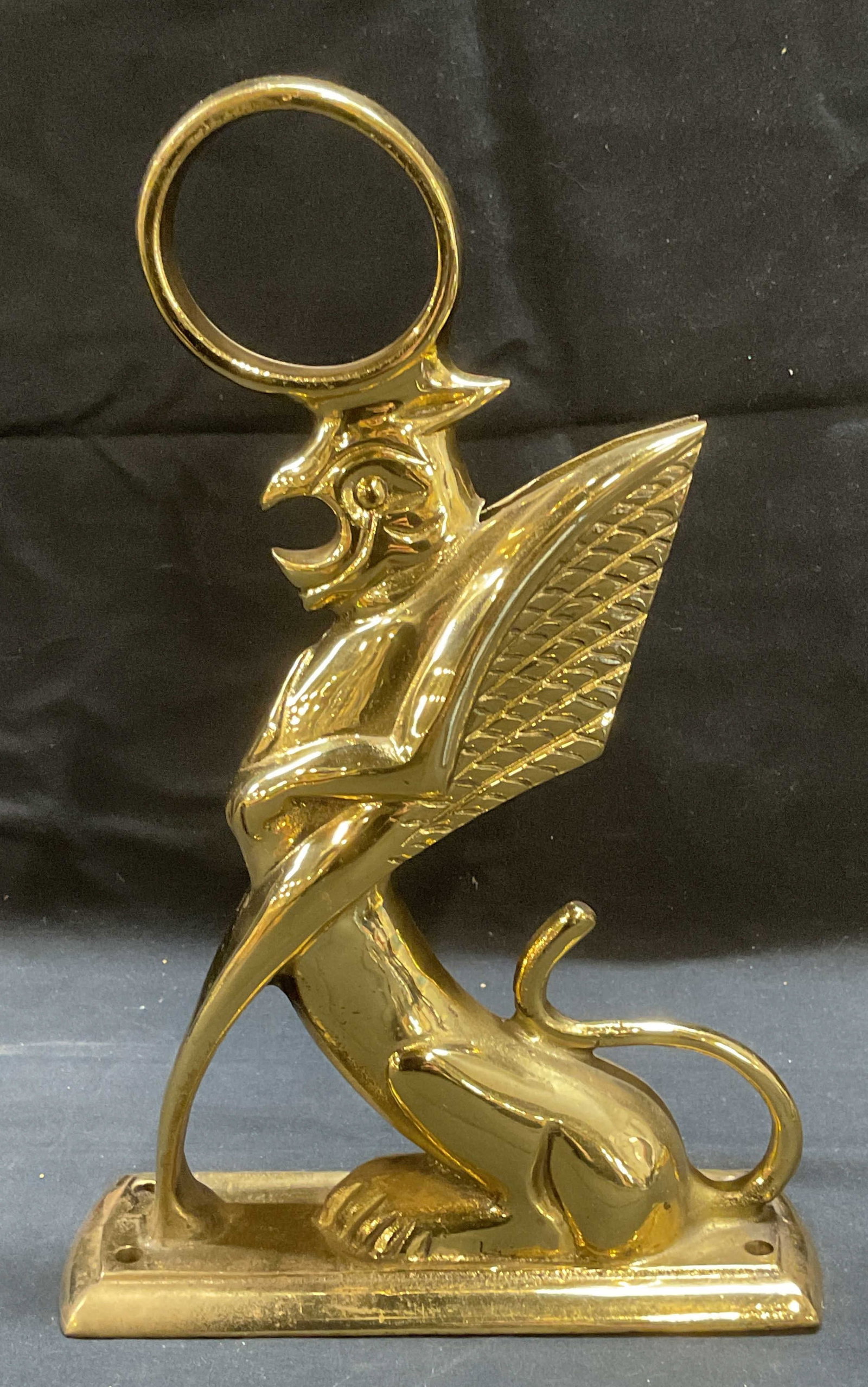 Vintage Brass Griffin Foot/Hand Rail Mount (1 of 6)
