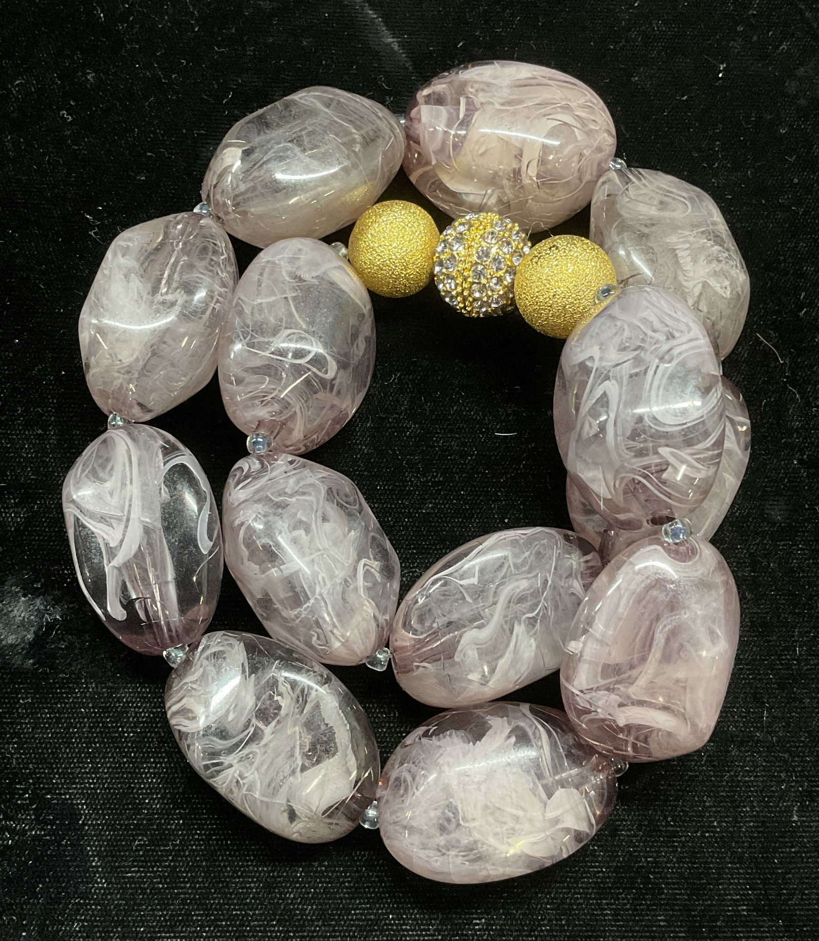 Vintage Chunky Faux Smokey Quartz Necklace (1 of 7)