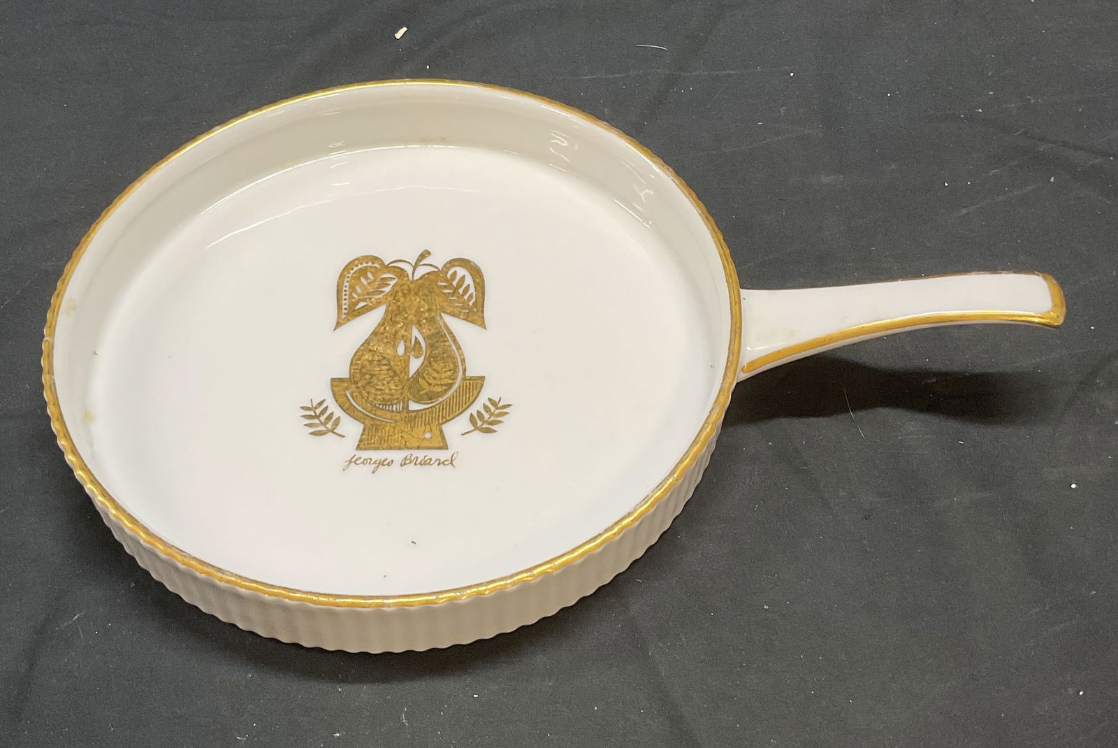 MCM Georges BRIARD Gilt Ceramic Tart Dish (1 of 6)