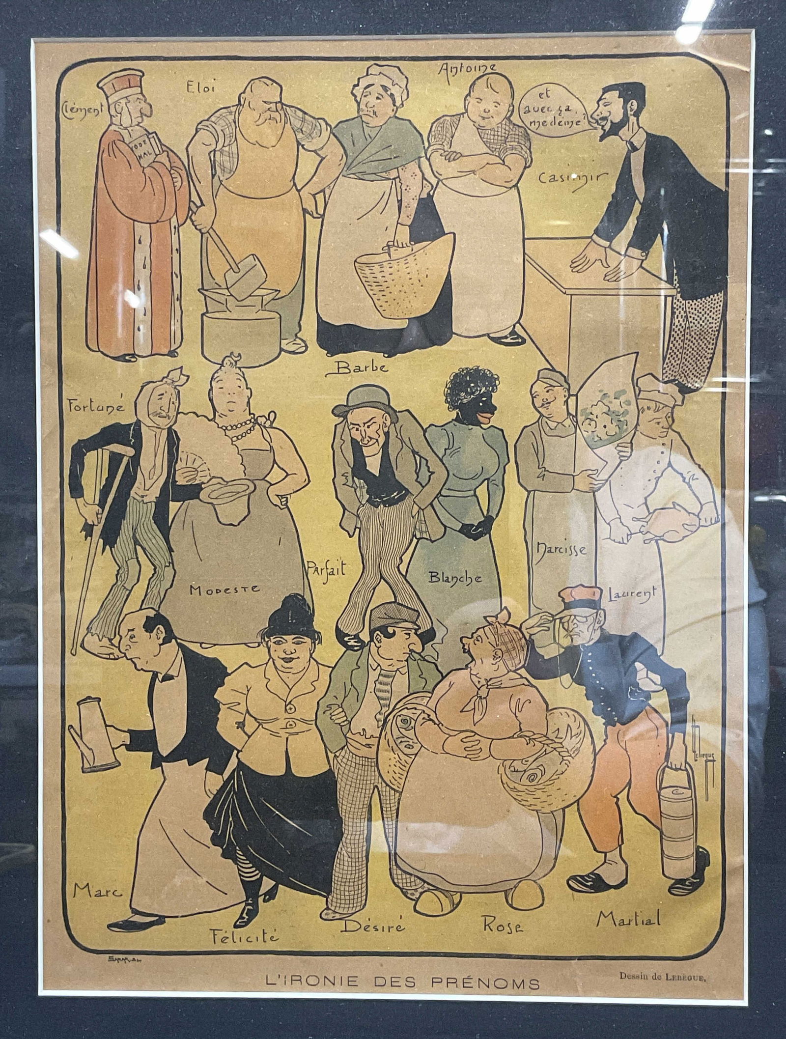 Lebegue Irony of Names Le Rire Lithograph (1 of 6)