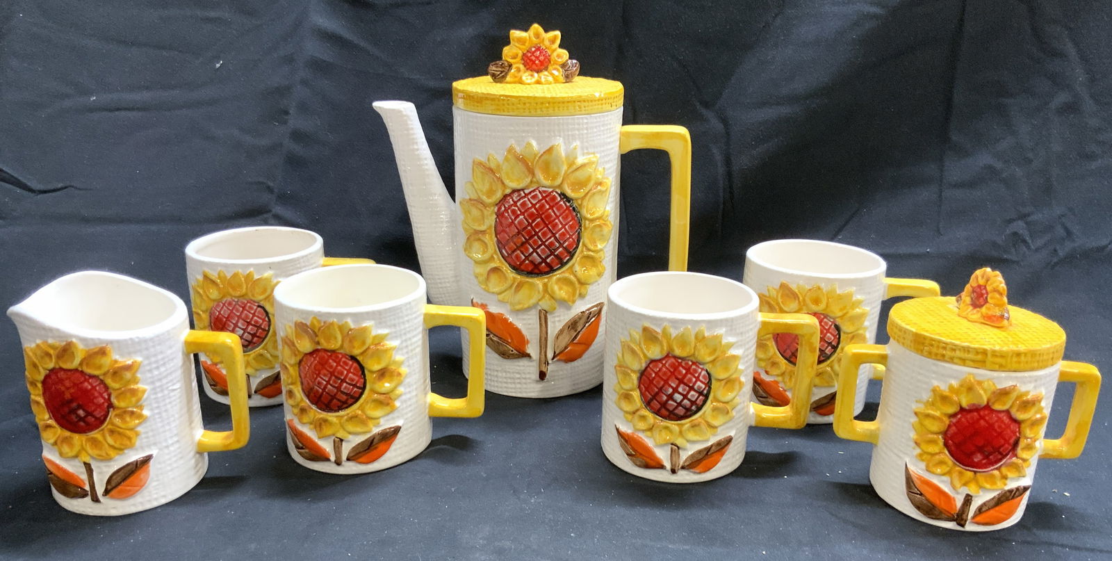 NAPCOWARE JAPAN Set 7 Porc Coffee Pitcher & Cups (1 of 8)