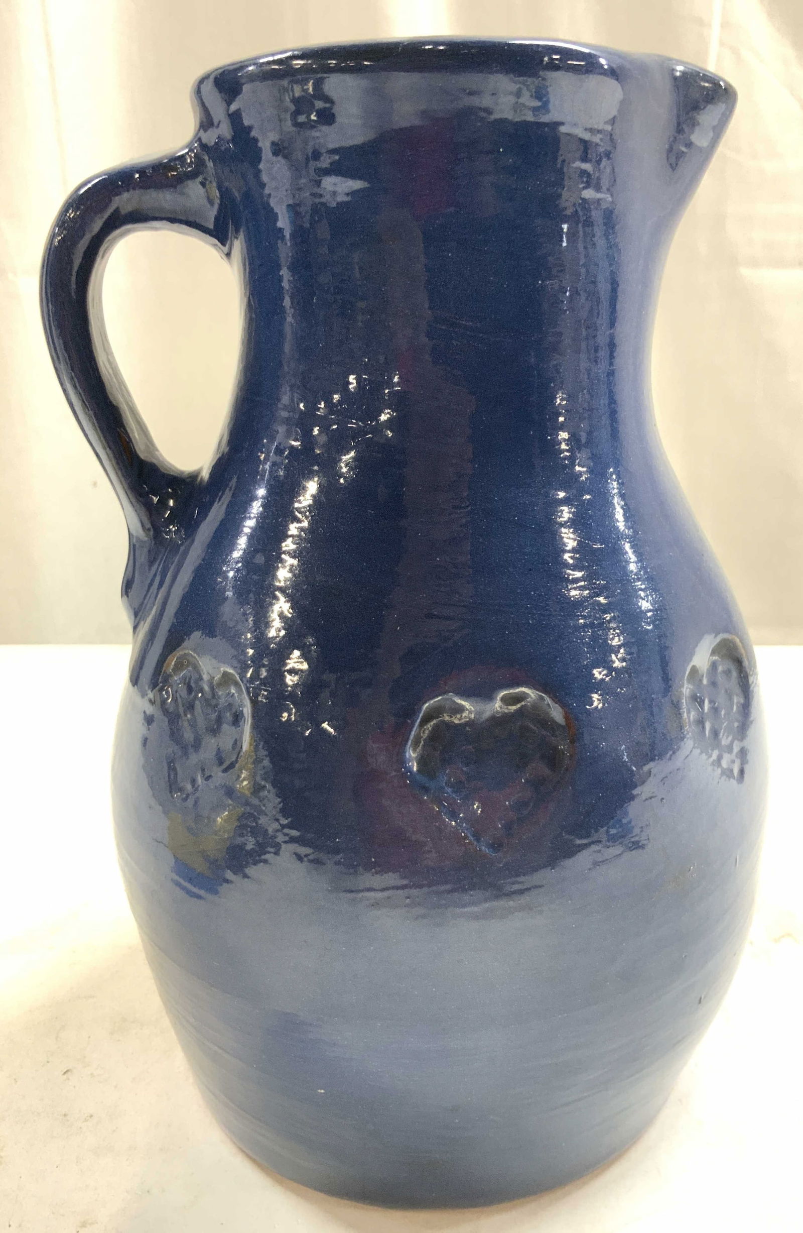 FOLTZ Signed Ceramic Pitcher Blue (1 of 8)