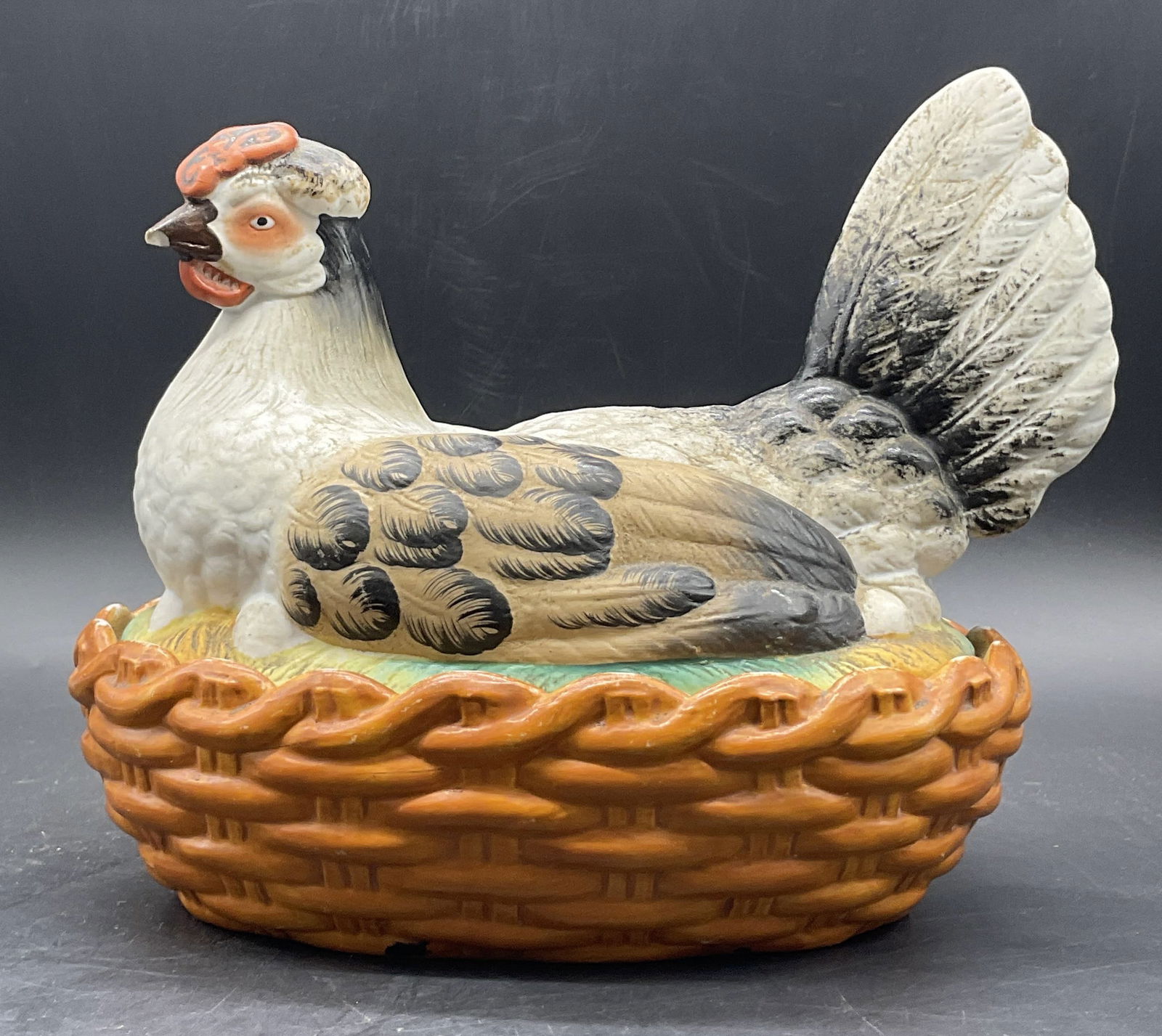 Vintage Ceramic Nesting Chicken Keepsake Box, Lid (1 of 9)