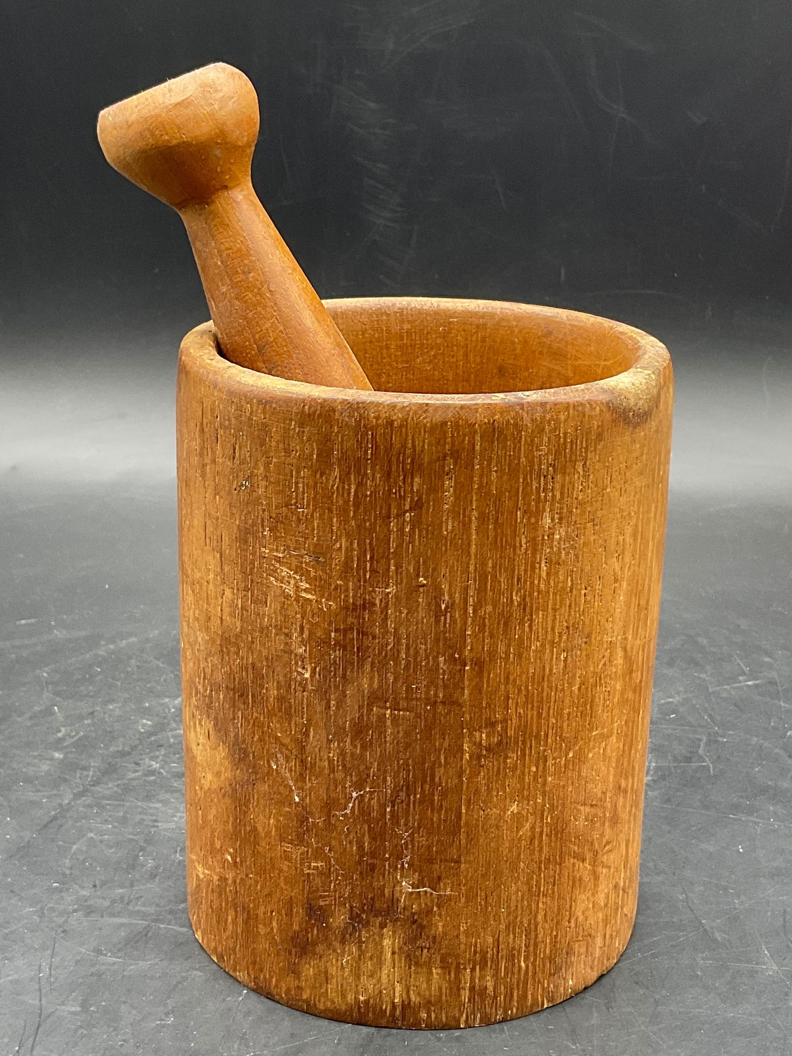 Antique Carved Wood Mortar & Pestle (1 of 9)