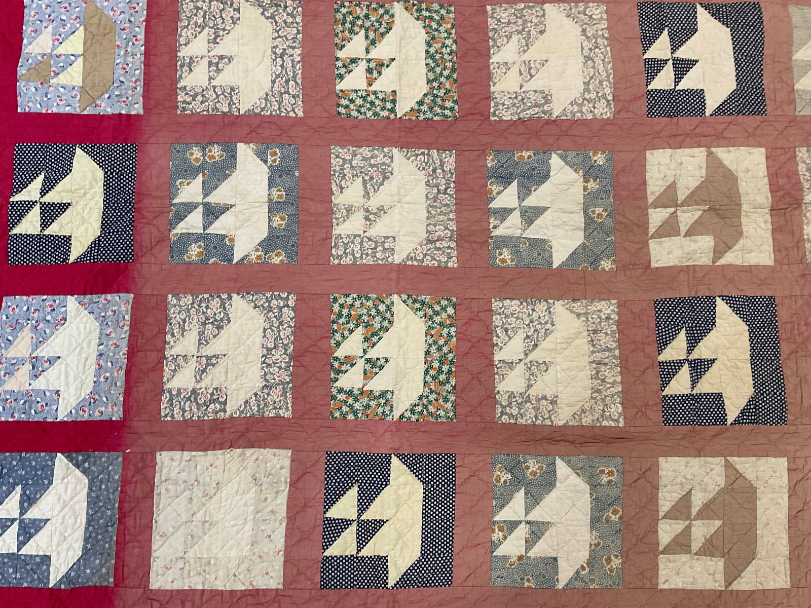 Vintage Handmade Multicolored Patchwork Quilt (1 of 9)