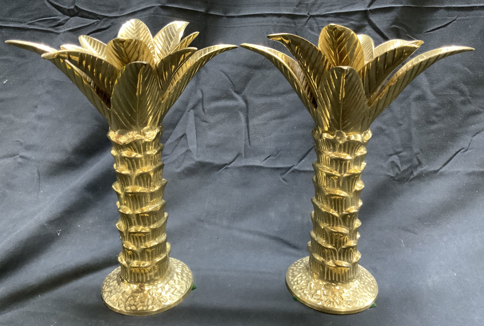 MOTTAHEDEH Pair Brass Palm Tree Candlesticks (1 of 9)