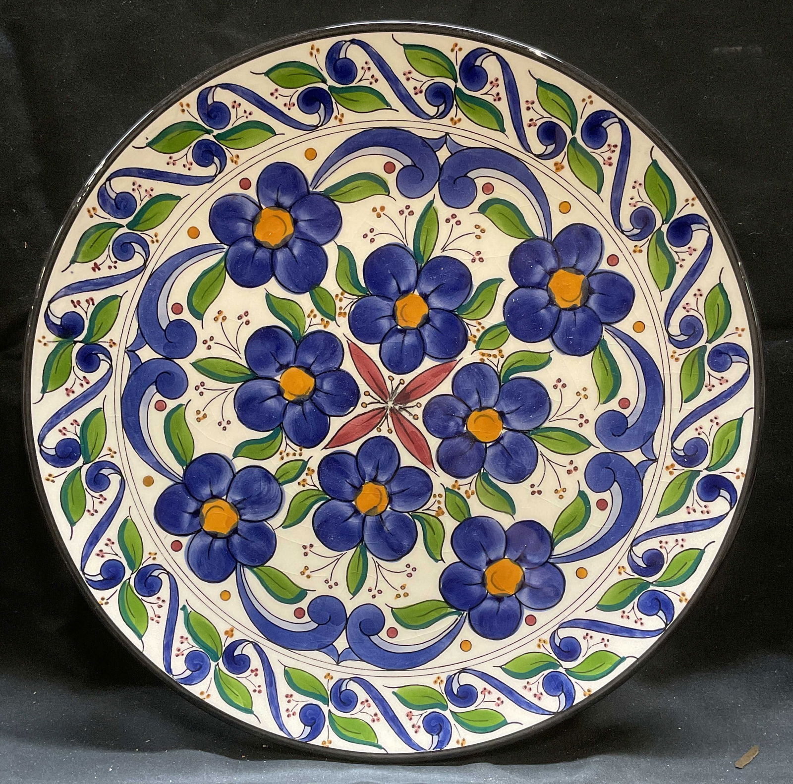 Ceramar Hand Painted Ceramic Floral Plate, Spain (1 of 6)