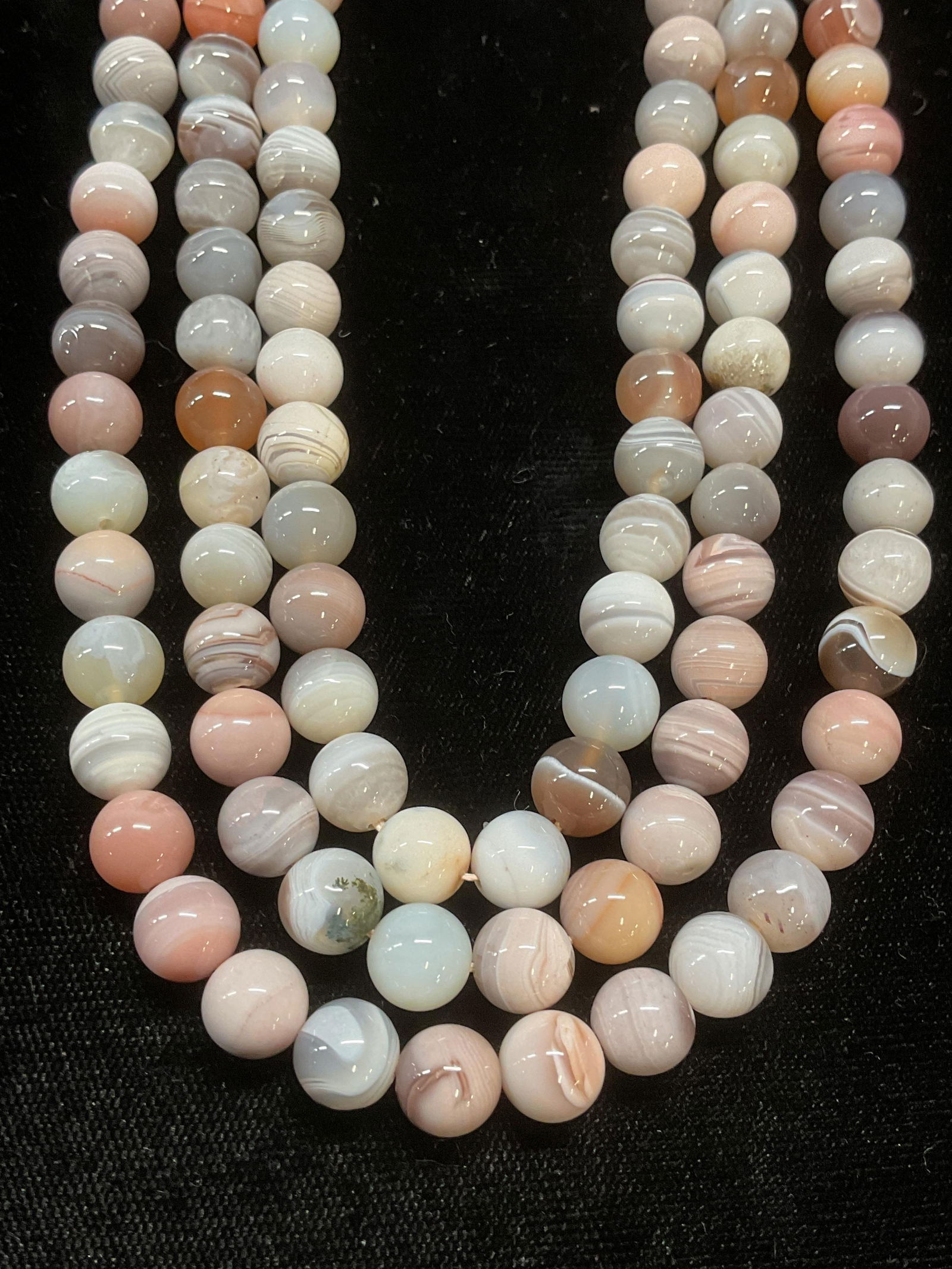 Agate Beaded Necklace, Sterling Silver (1 of 6)