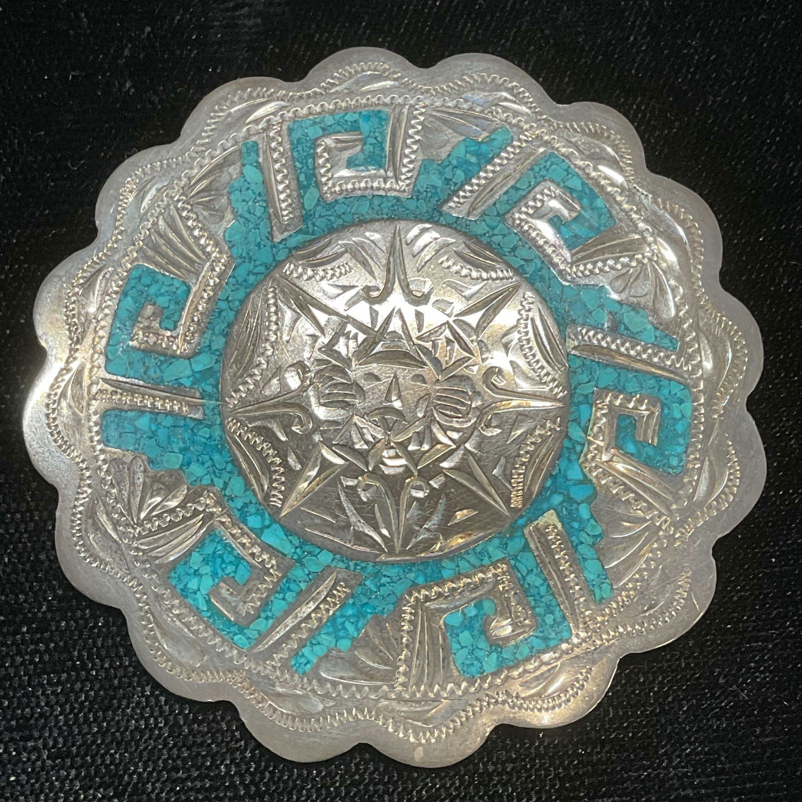 PlataDeJalisco SterlingSilver Turquoise Brooch Mxc (1 of 7)