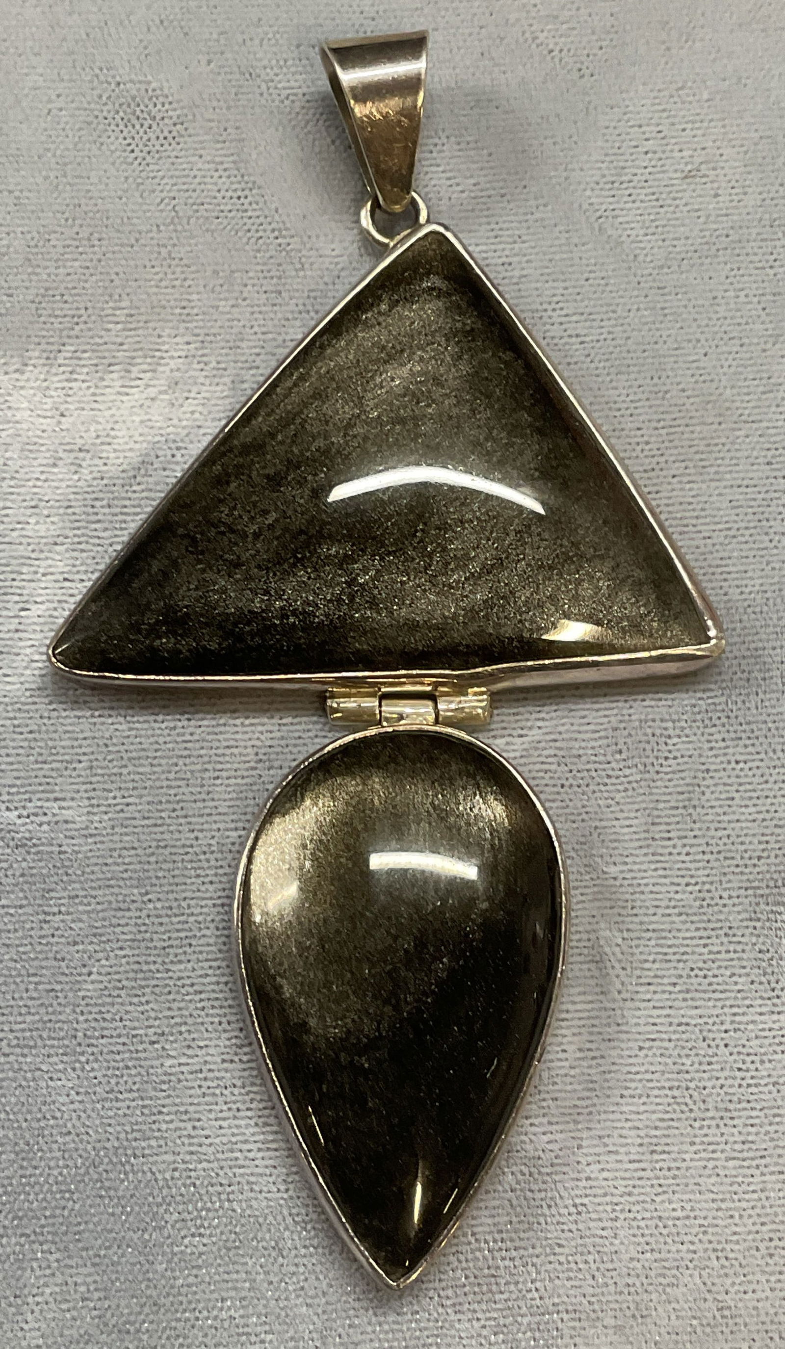 Charles Albert Sterling Silver Obsidian Pendant (1 of 7)