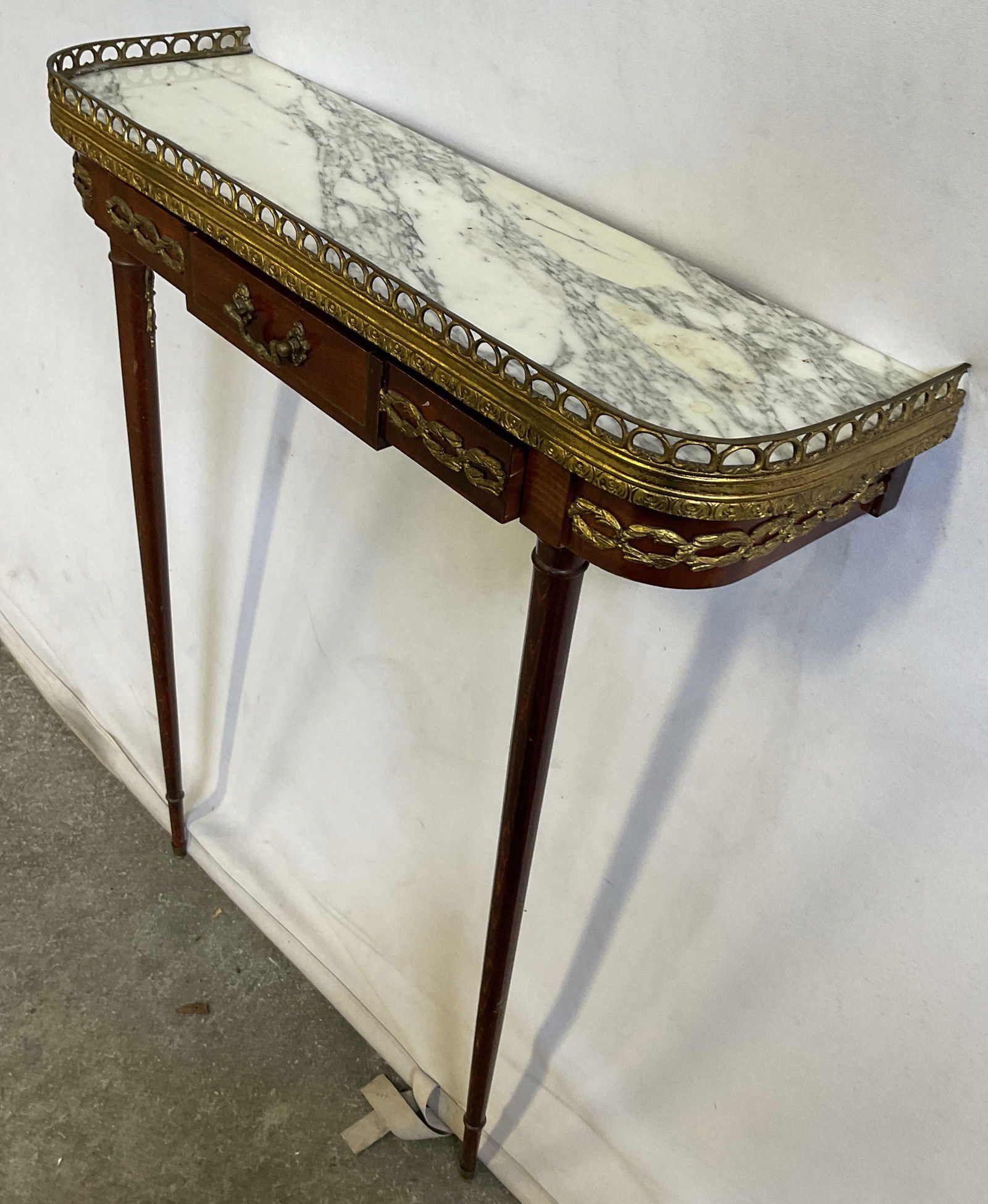Vintage Wall Mounted Marble Top Side Table (1 of 8)