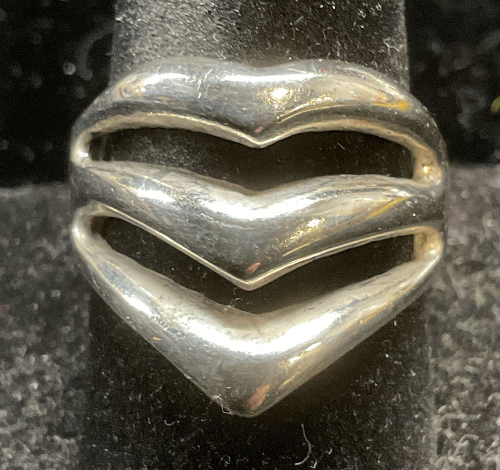 Vintage Sterling Silver Chevron Ring (1 of 6)
