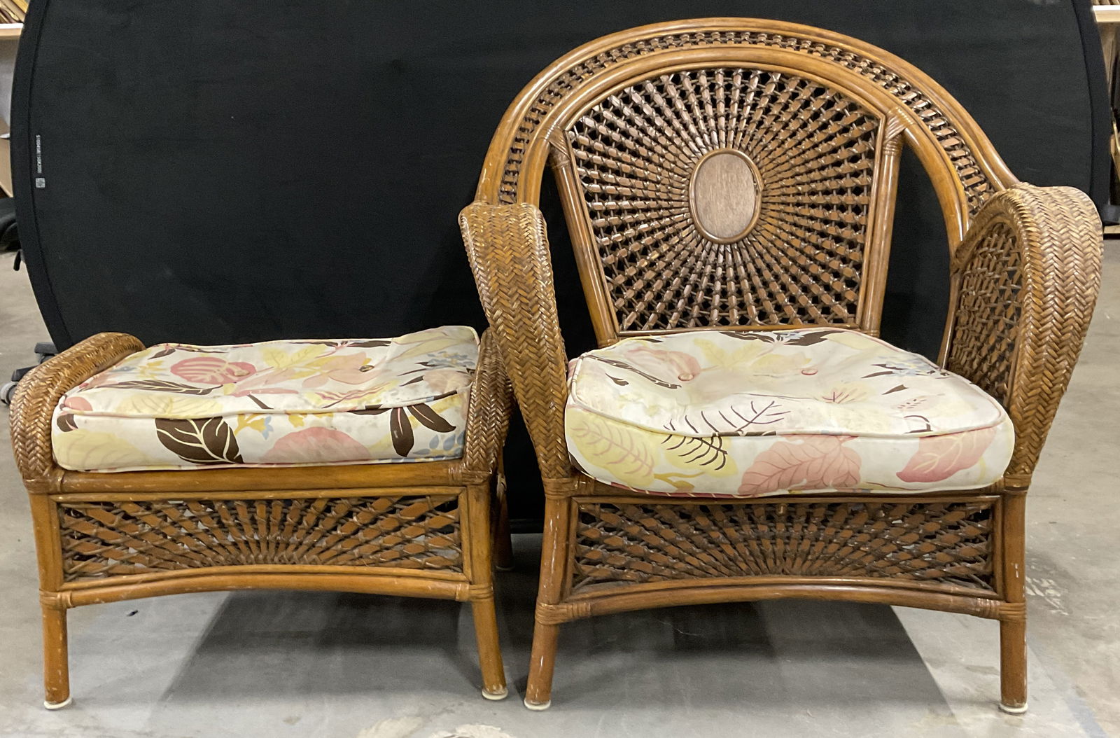 Set 2 PIER 1 Woven Wicker Armchair & Ottoman (1 of 9)