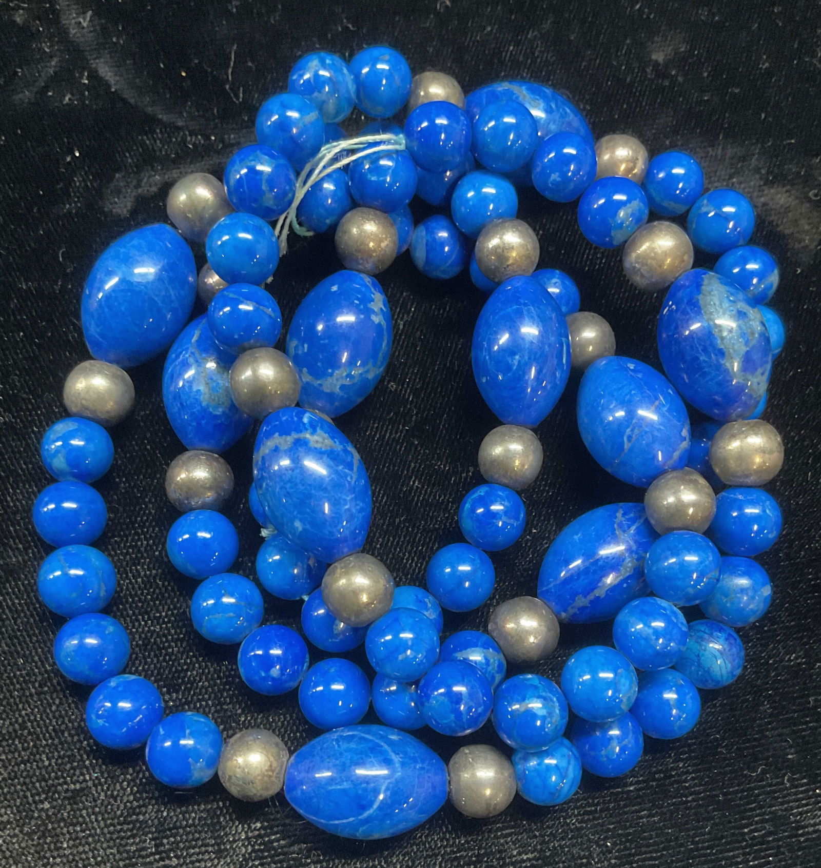 Blue Semiprecious Stone Beaded Necklace (1 of 6)