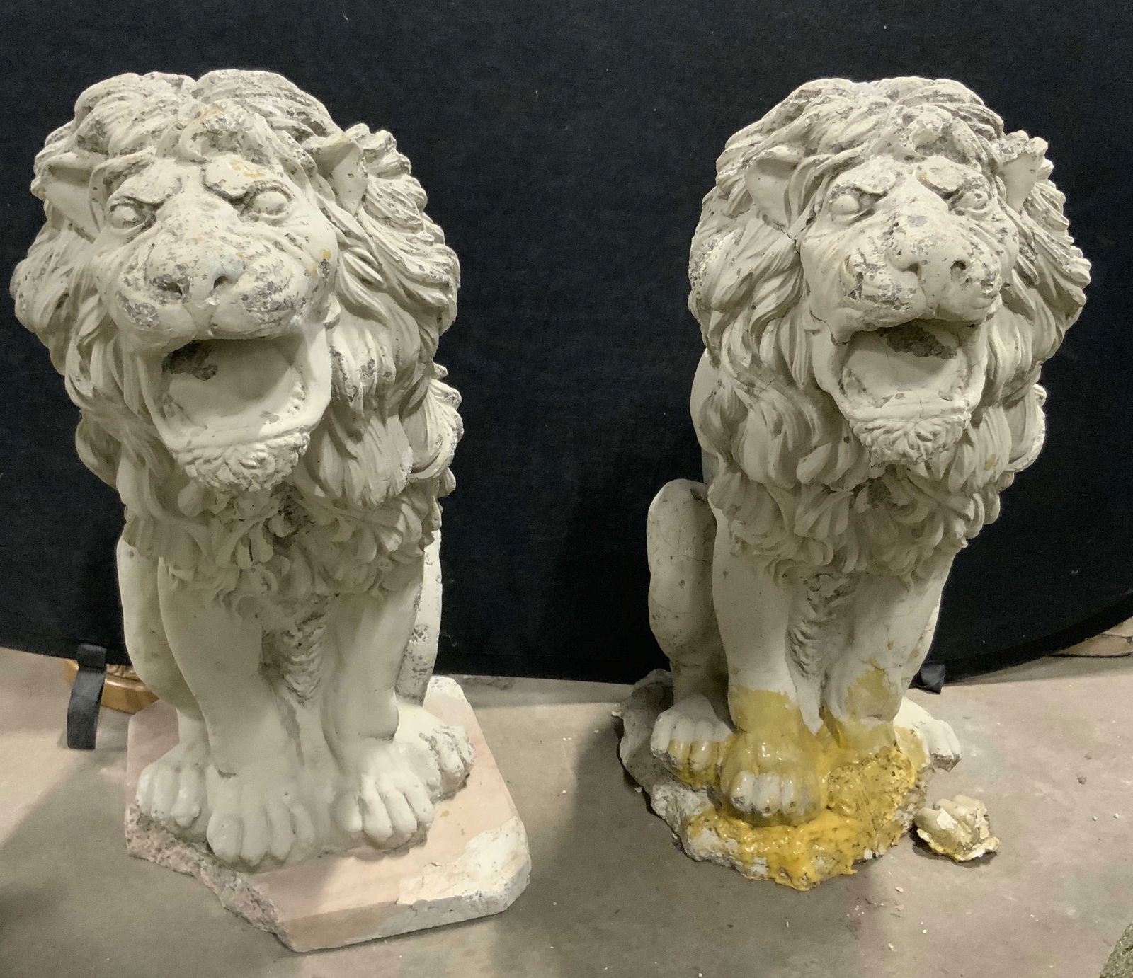 Pr Cement Lion Garden Statuaries 28in H (1 of 9)