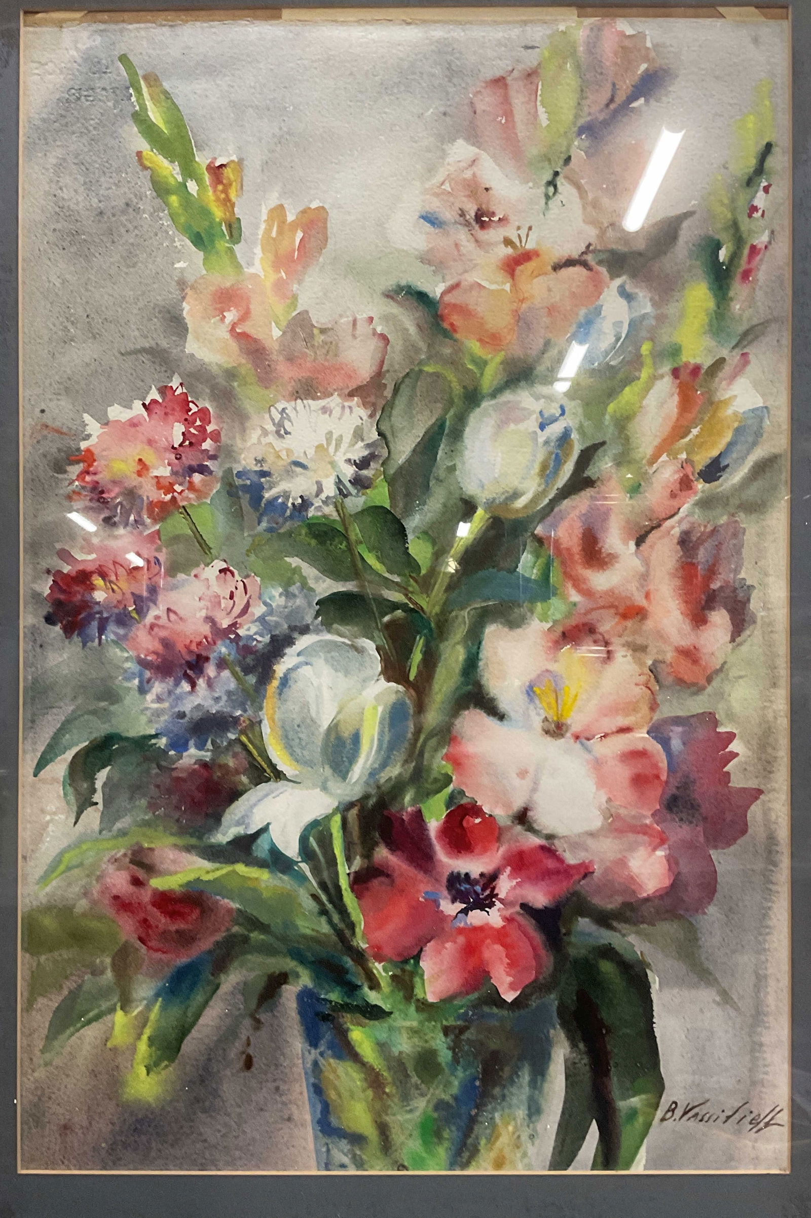 Barbara Vassilieff Still life Flower Watercolor (1 of 6)