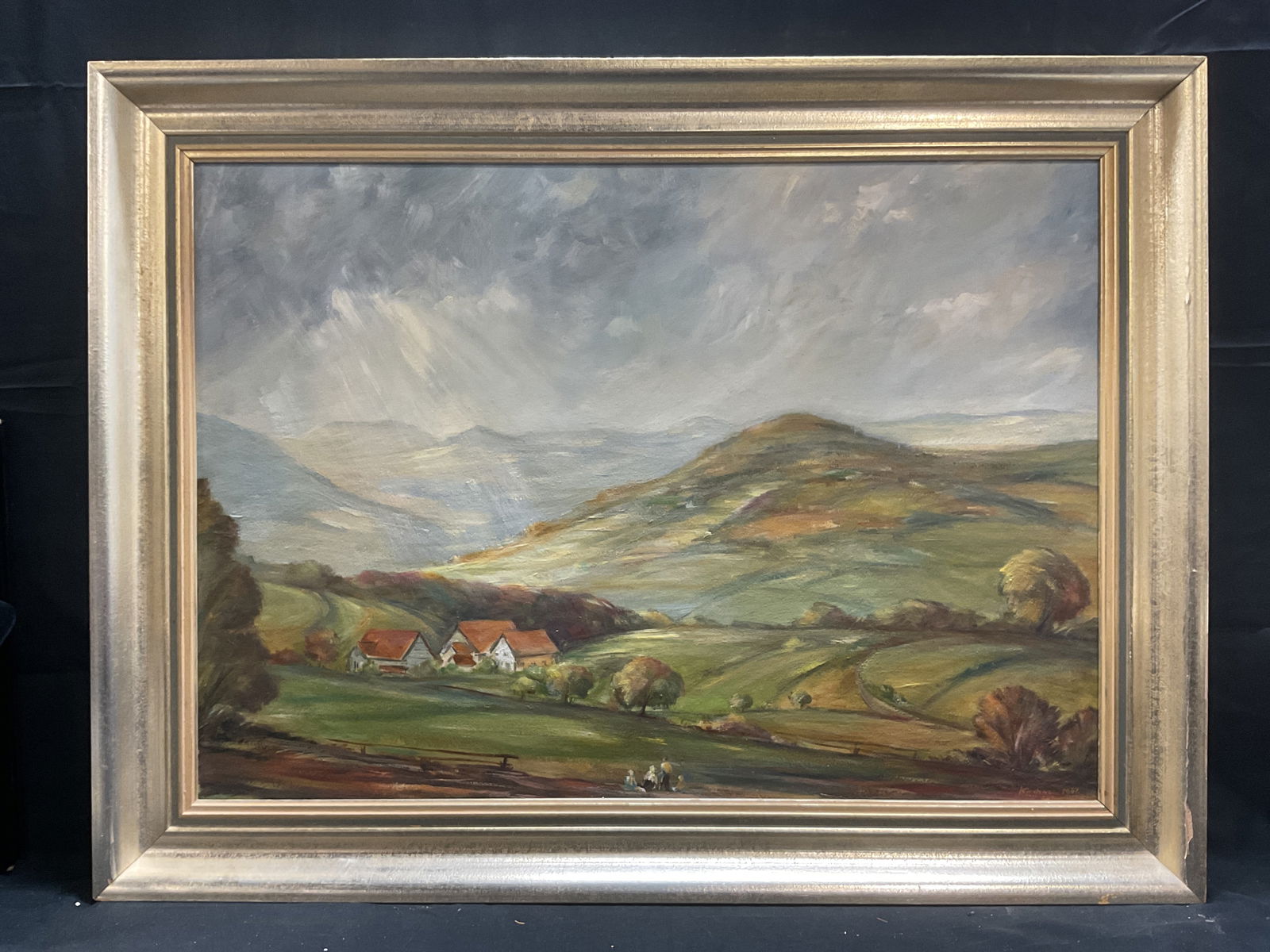 Signed Kirchner Pastoral Landscape Oil Painting (1 of 6)