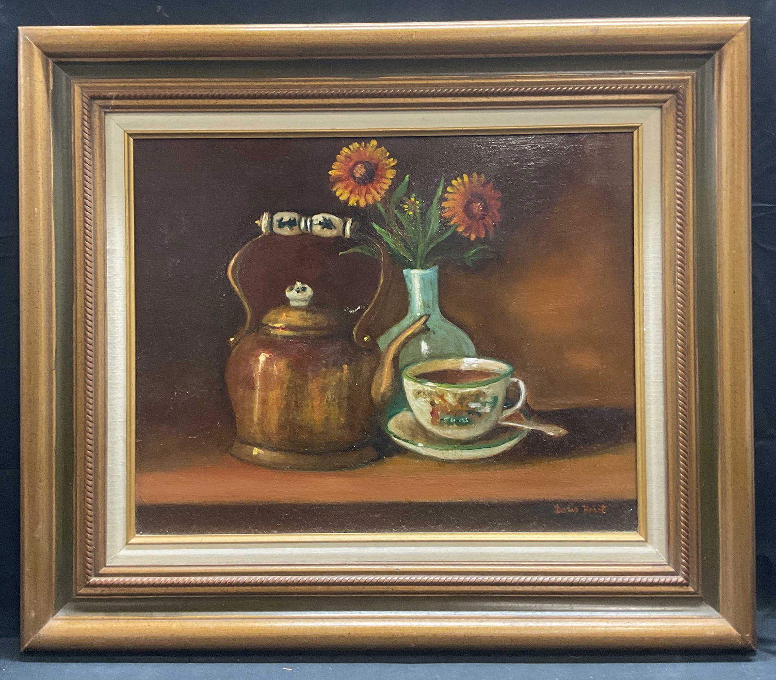 Doris Borst Still Life Flowers & Tea Oil Painting (1 of 6)