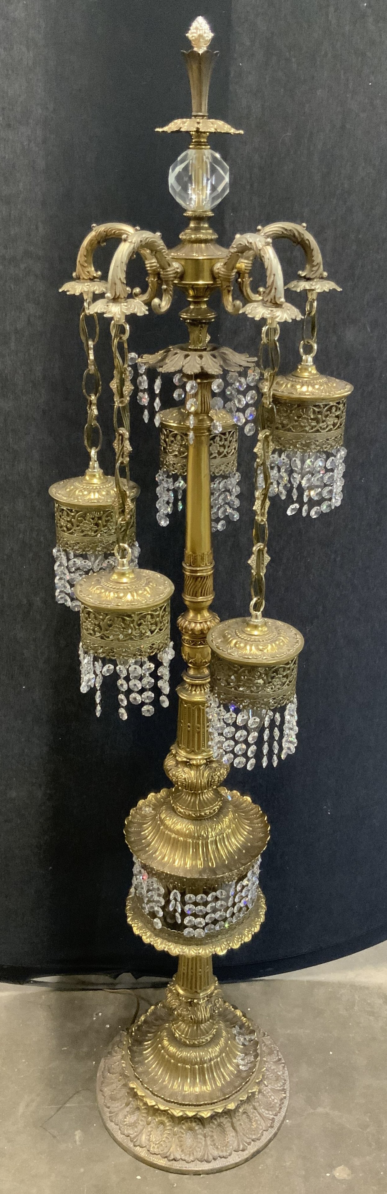 Vtg Art Nouveau Ornate Gilt Metal Tbl Lamp 59 (1 of 10)