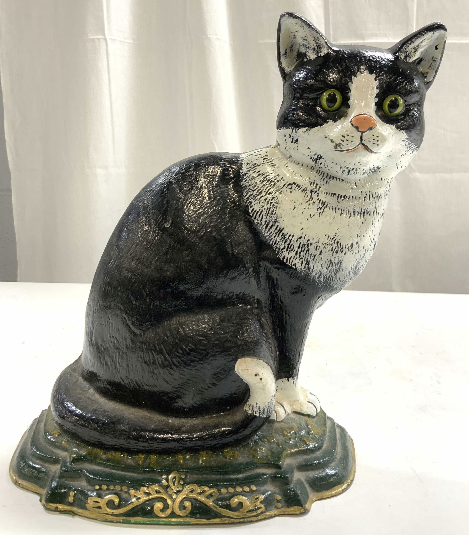 Antique Hand Painted Iron Cat Door Stopper (1 of 8)