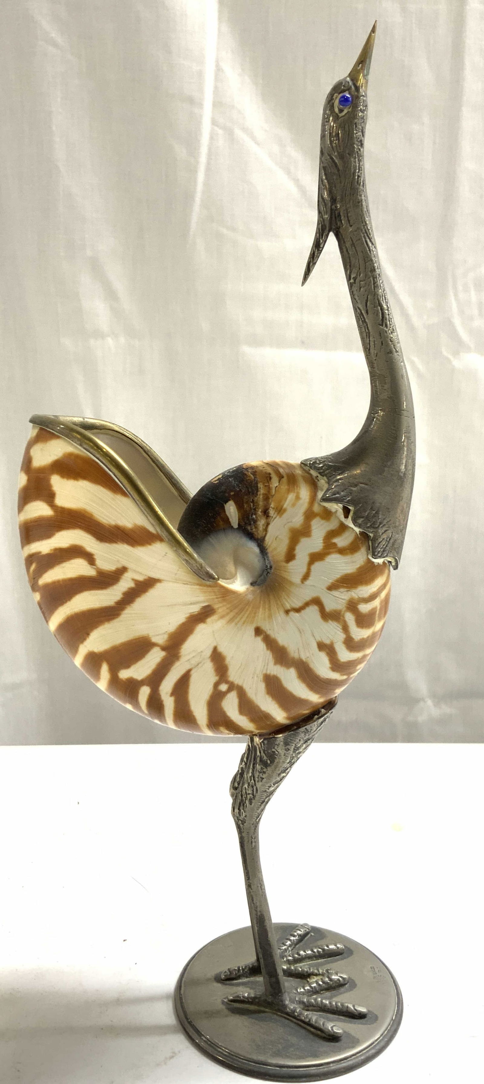 GABRIELLA BINAZZI Silver Plate & Shell Bird ITALY (1 of 9)