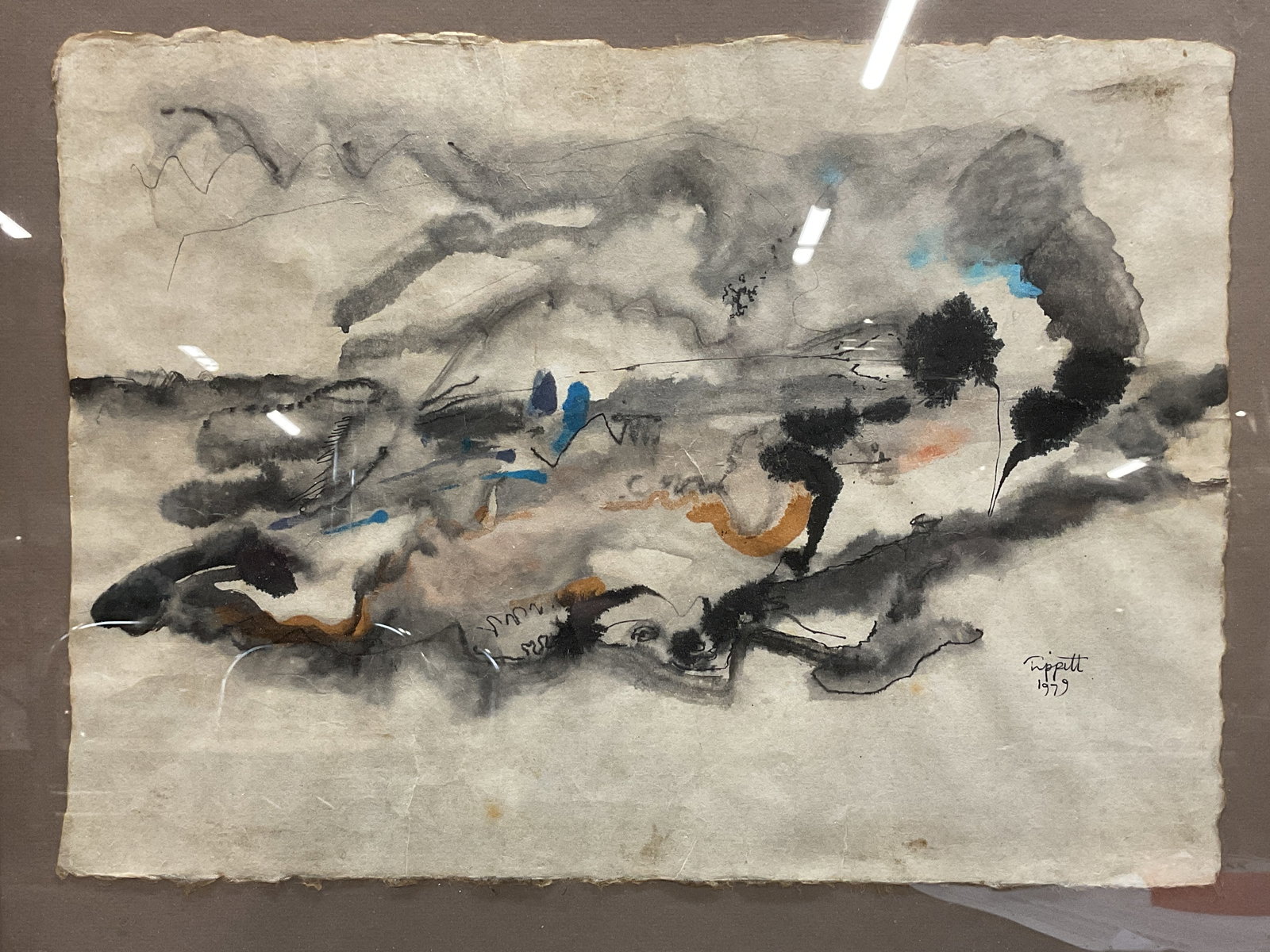 Signed Bruce Tippett Abstract Ink Painting 1979 (1 of 6)