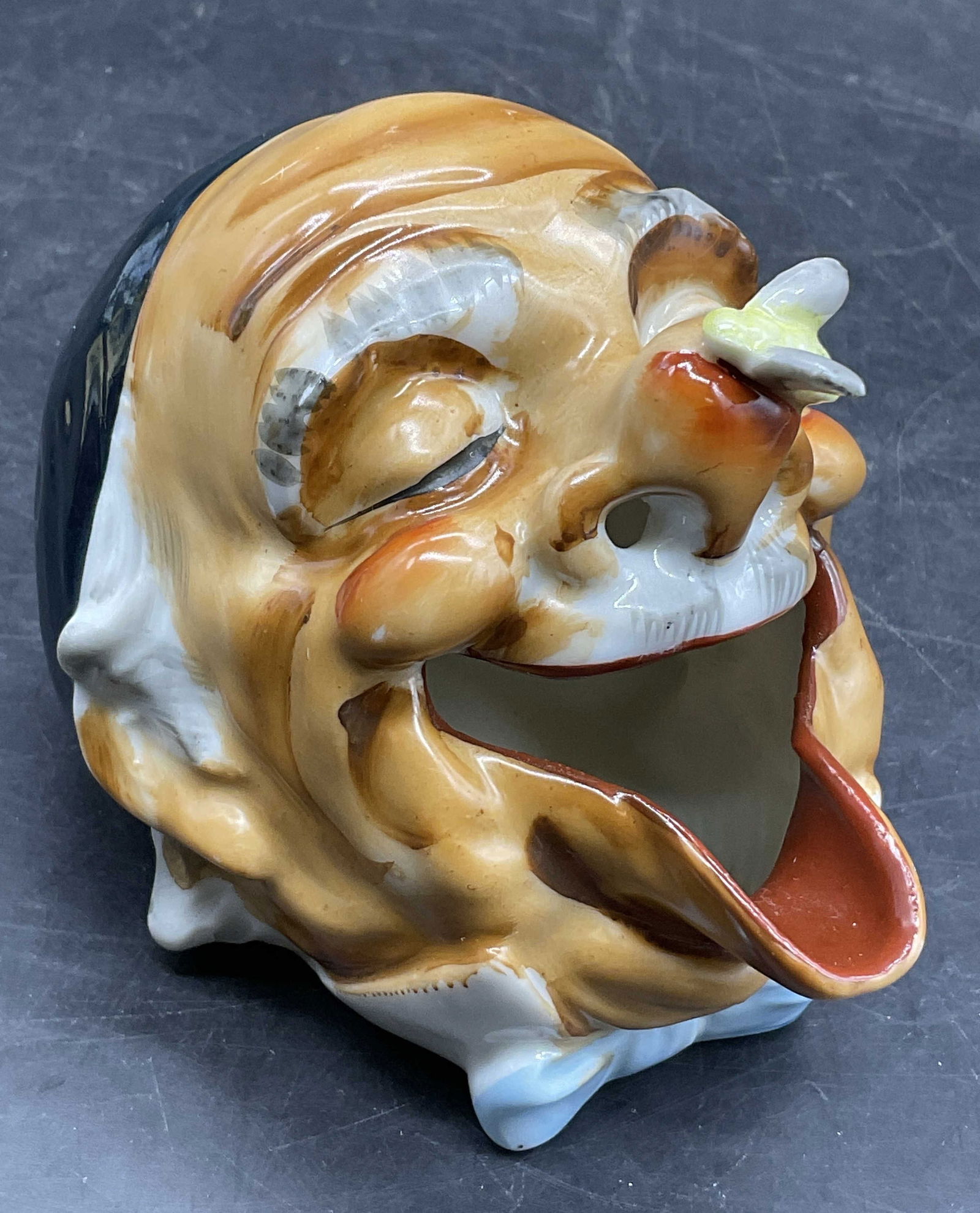 Vntg Hand Painted Elderly Man Ceramic Ashtray Jpn (1 of 9)