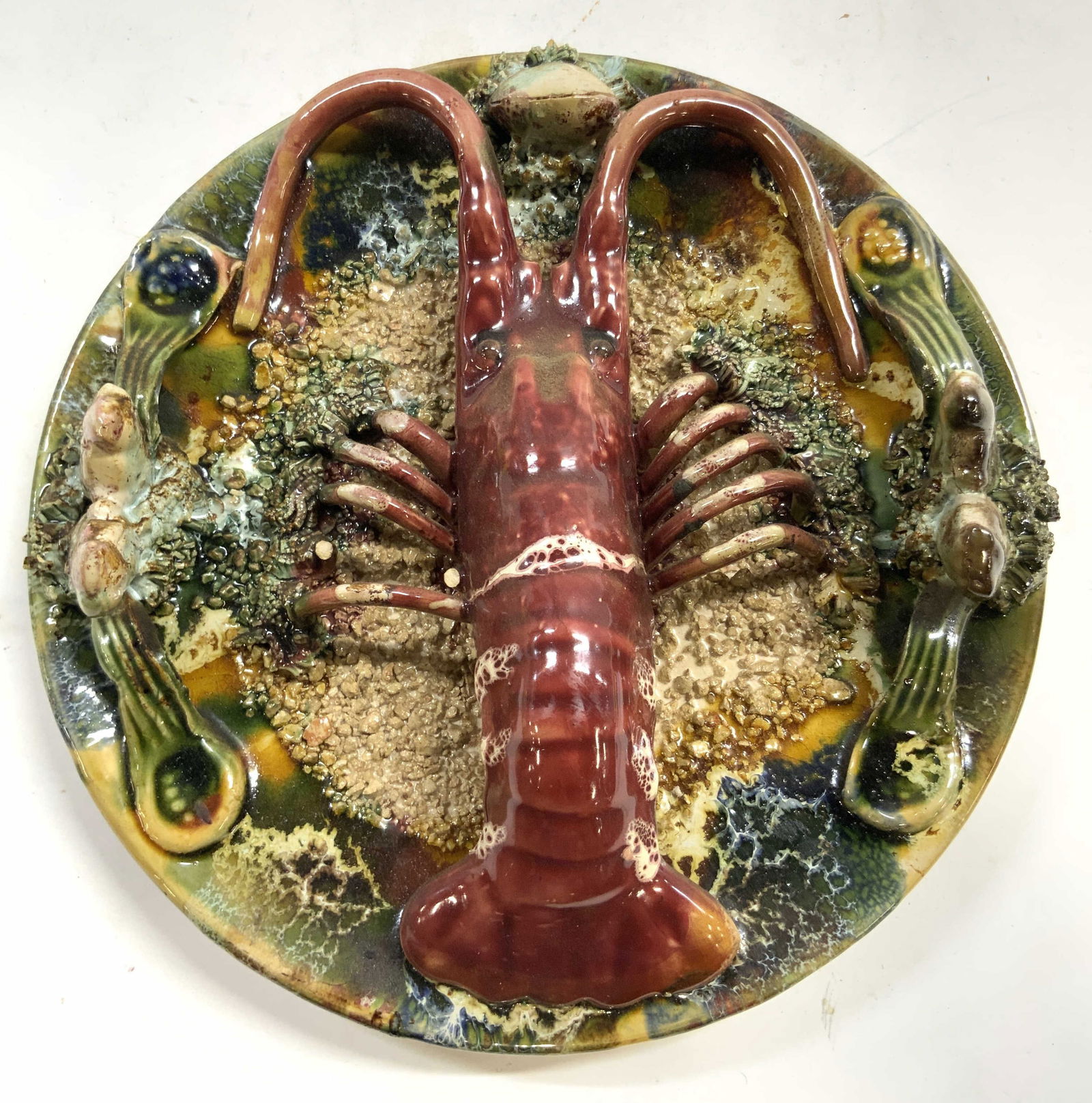 PALISSY WARE Ceramic Majolica Lobster Wall Plate (1 of 8)