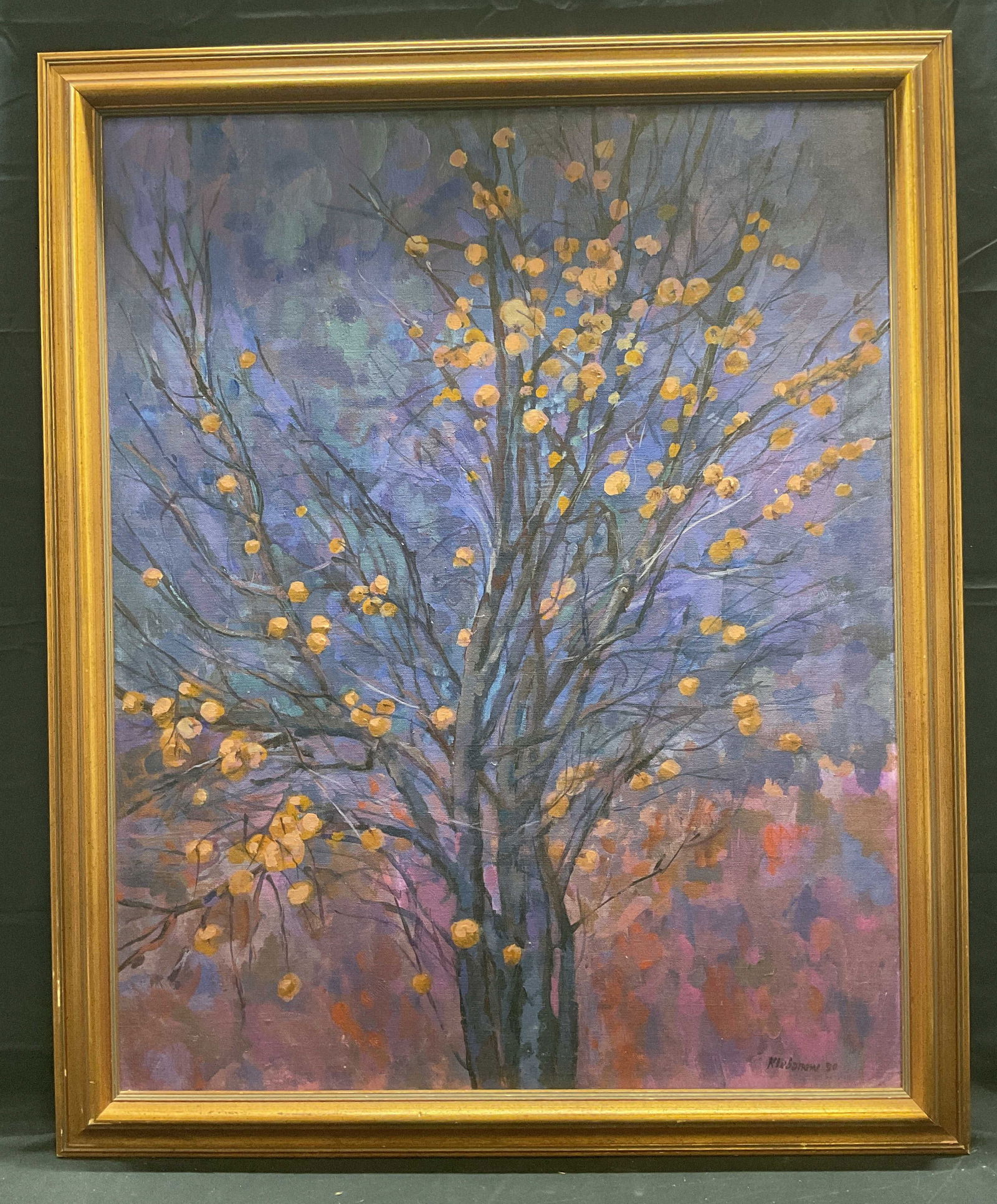 Signed Klebanow Flowering Tree Oil Painting (1 of 6)