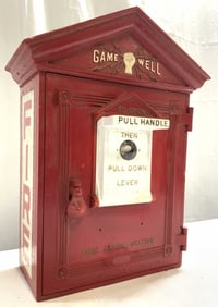GAMEWELL Vntg Metal Fire Alarm Box 17in H