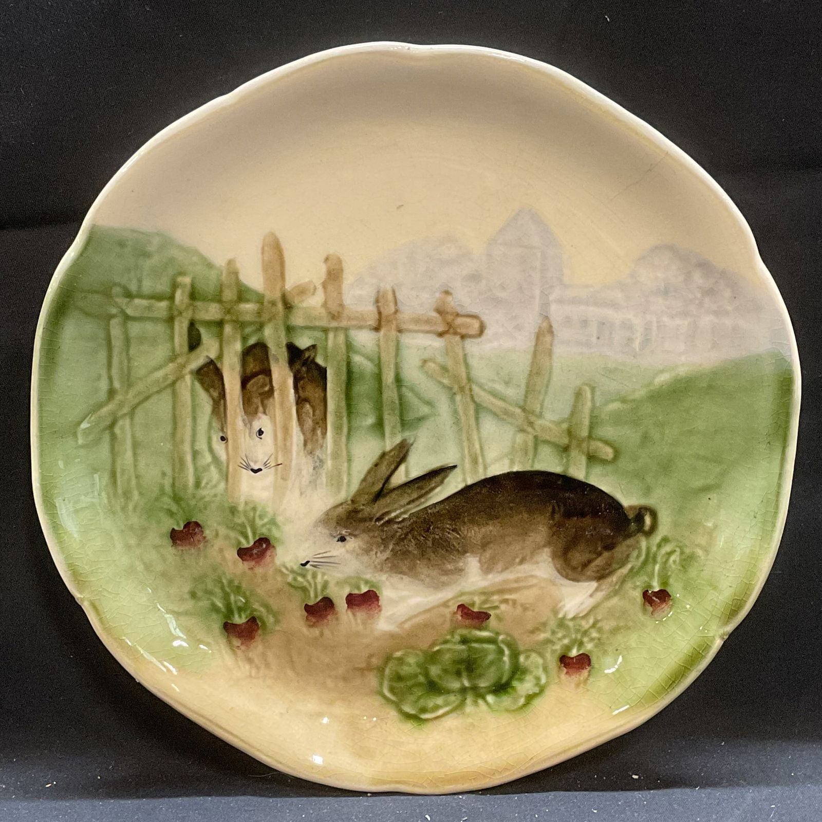 Antq Higgins Seiter Ceramic Rabbit Plate, France (1 of 6)